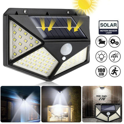 FOCO SOLAR CON SENSOR DE MOVIMIENTO 100 LED- OFERTA 2 X 1